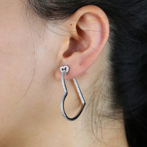 Silver Plated Heart Hoop Earring for Women Wedding