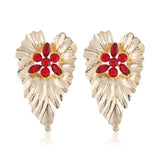 Statement Leaf Earrings for Women - Large Antique Drop Earrings