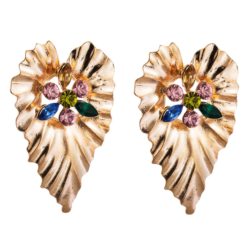 Statement Leaf Earrings for Women - Large Antique Drop Earrings
