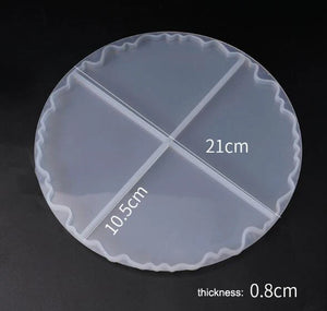 Large Round Irregular UV Resin Epoxy Mold Coaster DIY Silicone Craft Cup Tray