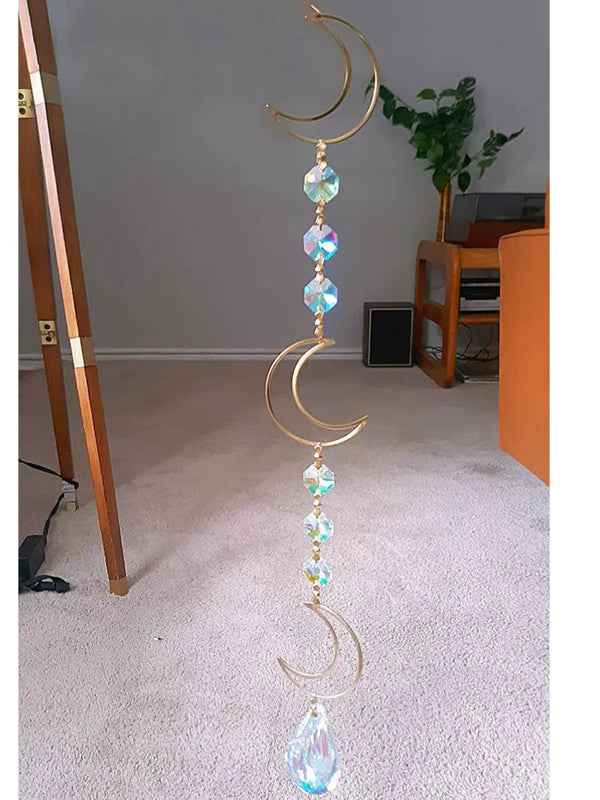 Large Sun Catcher Moon Crystal Wall Decor