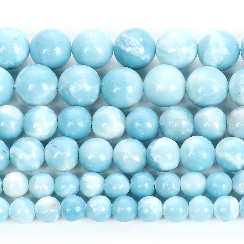 Larimar Stone Charm Round Beads Jewelry Making DIY 6/8/10MM