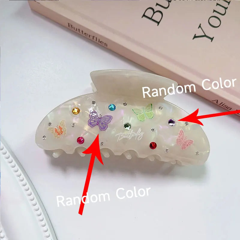 Acid Zircon Butterfly Hair Claws for Women Y2K Jewelry