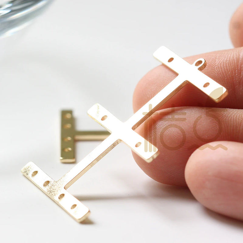 Brass Pendant with Multiple Holes - 43x29mm