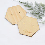 Wooden Hexagon Earring Cards Stud Earrings Displays Your Logo Holder