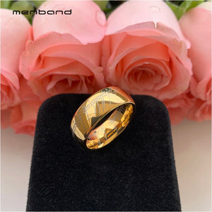 Tungsten Wedding Band Laser Engraved Ring 6MM 8MM
