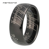Tungsten Wedding Band Laser Engraved Ring 6MM 8MM