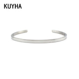 Engravable Steel Cuff Bangle Bracelet for Women