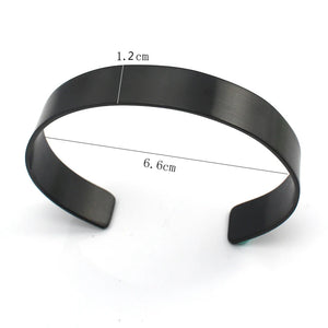 Stainless Steel Laser Bracelet Open Bangle Cuff
