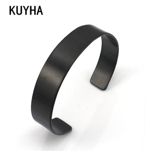 Stainless Steel Laser Bracelet Open Bangle Cuff