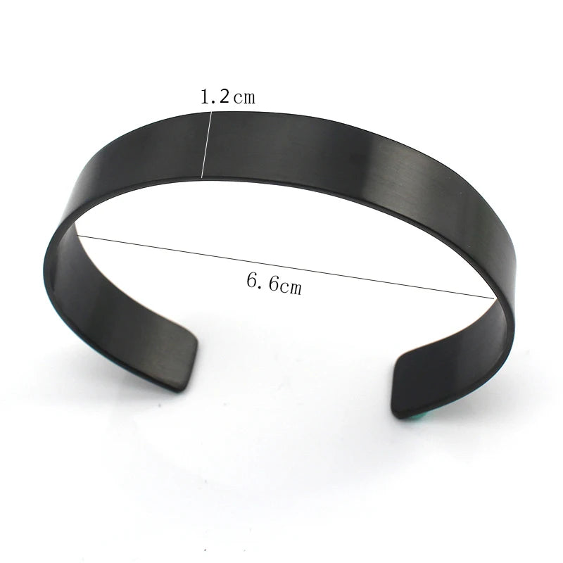 Stainless Steel Laser Bracelet Open Bangle Cuff