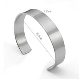 Stainless Steel Laser Bracelet Open Bangle Cuff