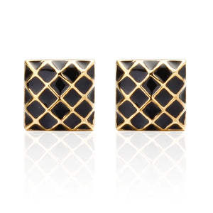 Metal Square Mesh Cufflinks French Shirt Cuff Jewelry
