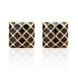 Metal Square Mesh Cufflinks French Shirt Cuff Jewelry