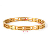 Geometric Hollow Square Bangle For Women Bracelet Stainless Steel Bangles