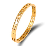 Geometric Hollow Square Bangle For Women Bracelet Stainless Steel Bangles
