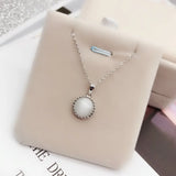 925 Silver Opal Cat Eyes Pendant Necklace