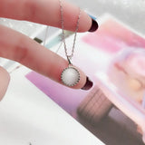925 Silver Opal Cat Eyes Pendant Necklace