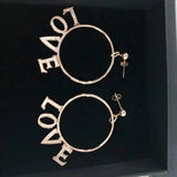 Lateefah 1 Pair Name Earrings Women Customize Initial Cursive Nameplate Gift