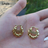 Lateefah 18mm Small Twist Hoops Name Earrings