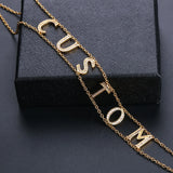 Double Layer Zirconia Name Choker Necklace for Women