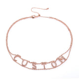 Double Layer Zirconia Name Choker Necklace for Women