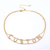 Double Layer Zirconia Name Choker Necklace for Women