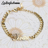 Lateefah 5mm Stainless Steel Necklace Nameplate Cuban Chain Choker Gift