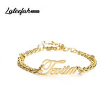 Lateefah 5mm Stainless Steel Necklace Nameplate Cuban Chain Choker Gift