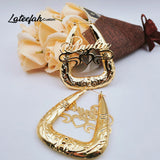 70mm Stainless Steel Name Earrings for Women Triangle Bamboo Style