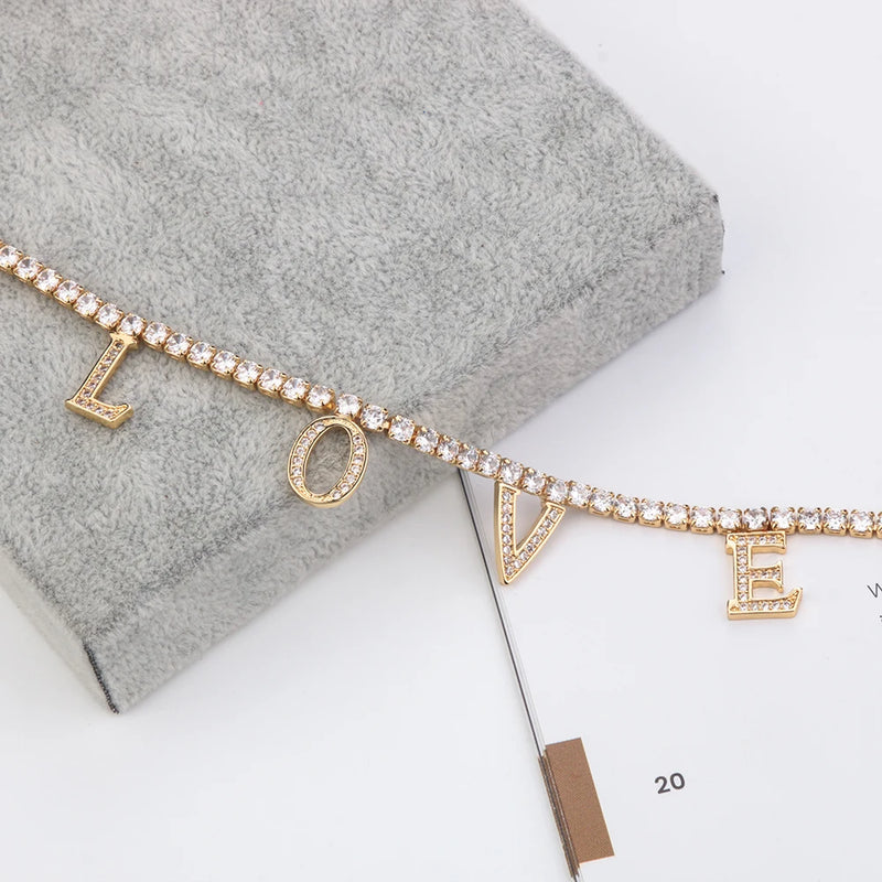 Lateefah CZ Necklace Personality Name Necklace, Custom Name Necklace