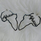 Personalized Africa Shape Name Hoop Earrings Gift for Women