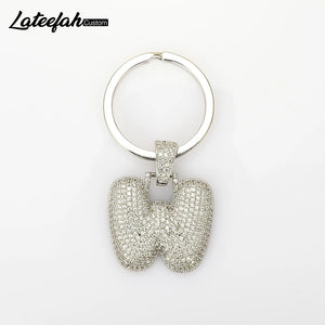 Lateefah Charm With Letter Key Ring Initial Keychain Letters Keychains