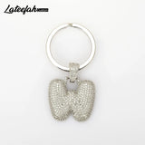 Lateefah Charm With Letter Key Ring Initial Keychain Letters Keychains