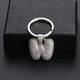 Lateefah Charm With Letter Key Ring Initial Keychain Letters Keychains