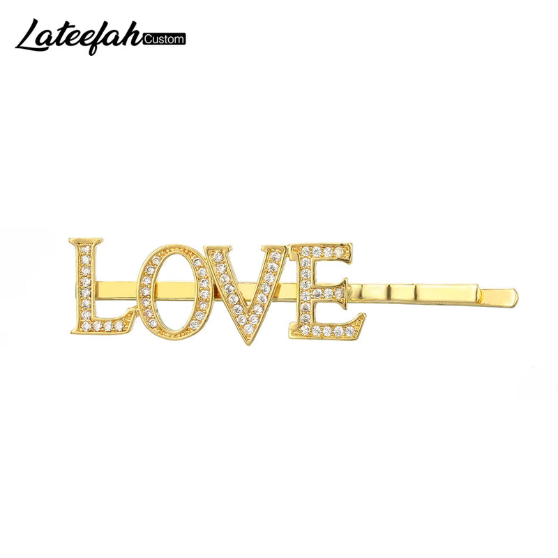 Lateefah Daily Letter Hairpins Rose Silver Ladies Hair Clip