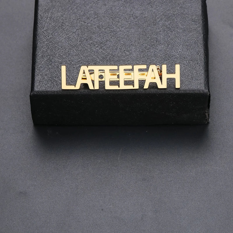 Lateefah Font Name Brooch Pins Initial Letters Bridesmaid Jewelry