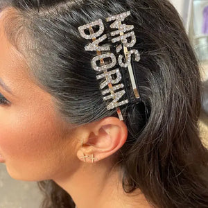 Shining Crystal Rhinestones Letters Hair Clips Women Styling Hairgrip