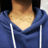 Crystal Zircon Letter Necklace Pendant For Women Jewelry Gift