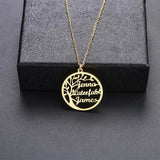 Tree Of Life Multiple Name Necklace Stainless Steel Letter Necklace For Women