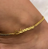 Personalized Name Anklet 3MM Cuban Chain for Women