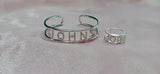 Personalized Name Bracelet and Ring Set - Gift for Women - Bangles Jewelry