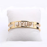 Lateefah Name ID Bar Bracelet Cubic Zirconl Initial Charm Bracelets For Women