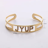 Lateefah Name ID Bar Bracelet Cubic Zirconl Initial Charm Bracelets For Women