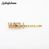Lateefah Initial Monogram Rhinestone Hair Slides Clip