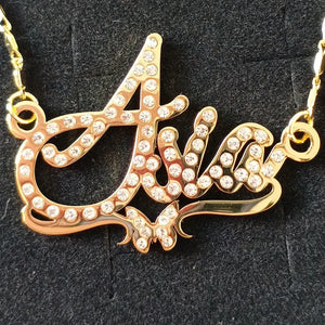 Lateefah Zircon Necklace Butterfly Moon Shape Women Necklaces Nameplate Crystal
