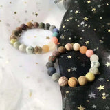 Small Planet Frosted Stone Couple Bracelet for Students