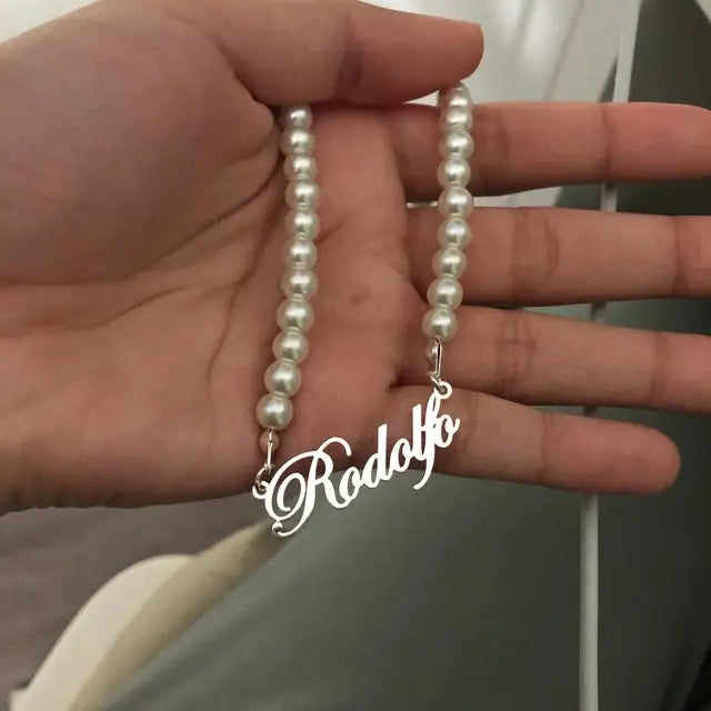 Lateefah Pearls Names Necklace Love Present Pendant Necklaces Nameplate