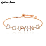 Lateefah Zircon Name Bracelet Women Copper Charm Bracelet