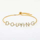 Lateefah Zircon Name Bracelet Women Copper Charm Bracelet